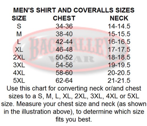 Dickies Work Shirt Size Chart