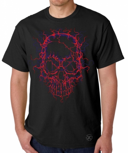 Neon Cracked Skull T-Shirt