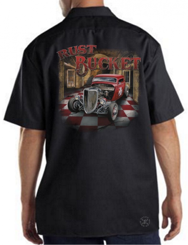 Rust Bucket Hot Rod Auto Garage T Shirt 