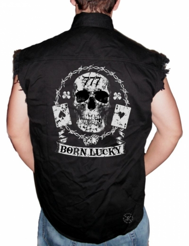 Born Lucky Sleeveless Denim Shirt