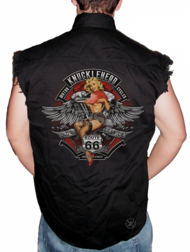 Knucklehead Motorcycles Sleeveless Denim Shirt