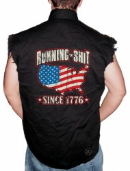 Running Shit Since 1776 Sleeveless Denim Shirt