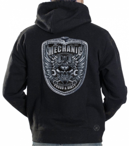 Mechanic Skull Hoodie Sweat Shirt