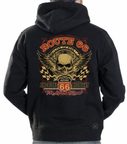 Route 66 Skull Hoodie Sweat Shirt