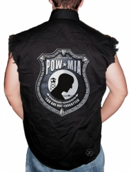 POW MIA Shield Sleeveless Denim Shirt
