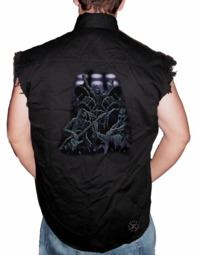 Reaper Band Sleeveless Denim Shirt