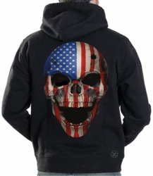 American Patriot Skull Hoodie Sweat Shirt