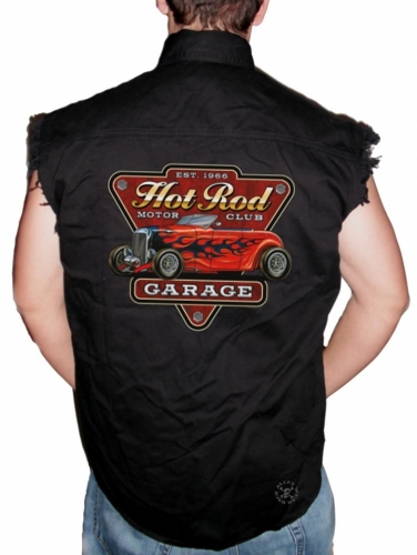 Hot Rod Garage Sleeveless Denim Shirt