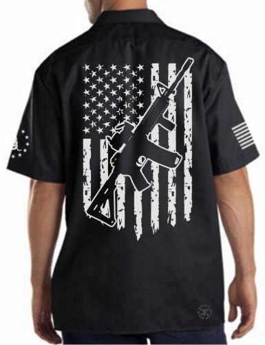 AR-15 American Flag Work Shirt