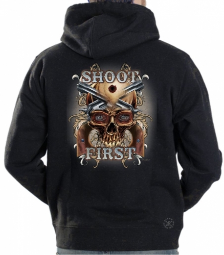 Shoot First Skull Hoodie Sweat Shirt