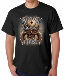 Shoot First Skull T-Shirt