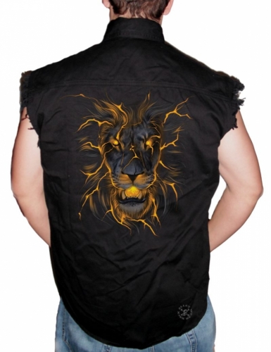 Lion Glow Sleeveless Denim Shirt