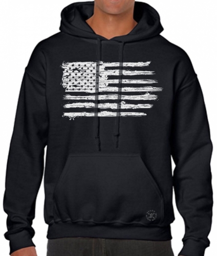 USA Distressed Flag Hoodie Sweat Shirt
