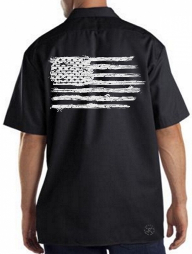 USA Distressed Flag Work Shirt