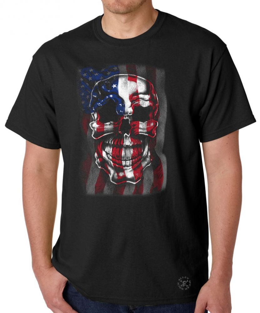 American Skull Flag T-Shirt | Back Alley Wear