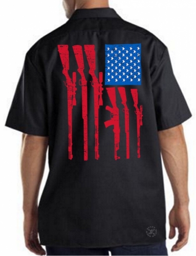 USA Gun Flag Work Shirt
