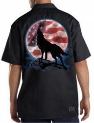 American Wolf Howl Work Shirt