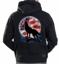 American Wolf Howl Hoodie Sweat Shirt