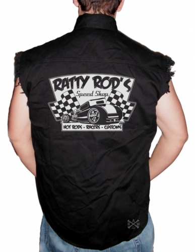 Ratty Rod's Speed Shop Sleeveless Denim Shirt