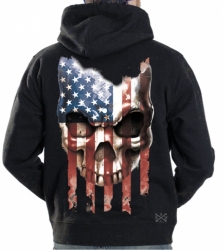 American Flag Skull Hoodie Sweat Shirt