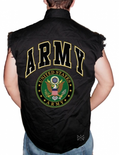 Army Sleeveless Denim Shirt