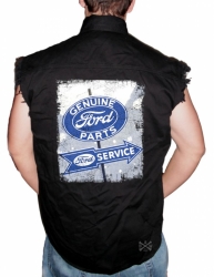 Genuine Ford Parts Sign Sleeveless Denim Shirt