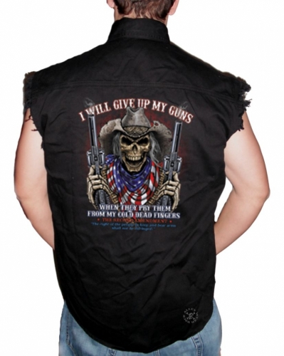 I Will Give Up My Guns... Sleeveless Denim Shirt