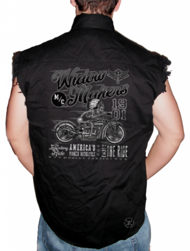 Widow Makers M/C Sleeveless Denim Shirt
