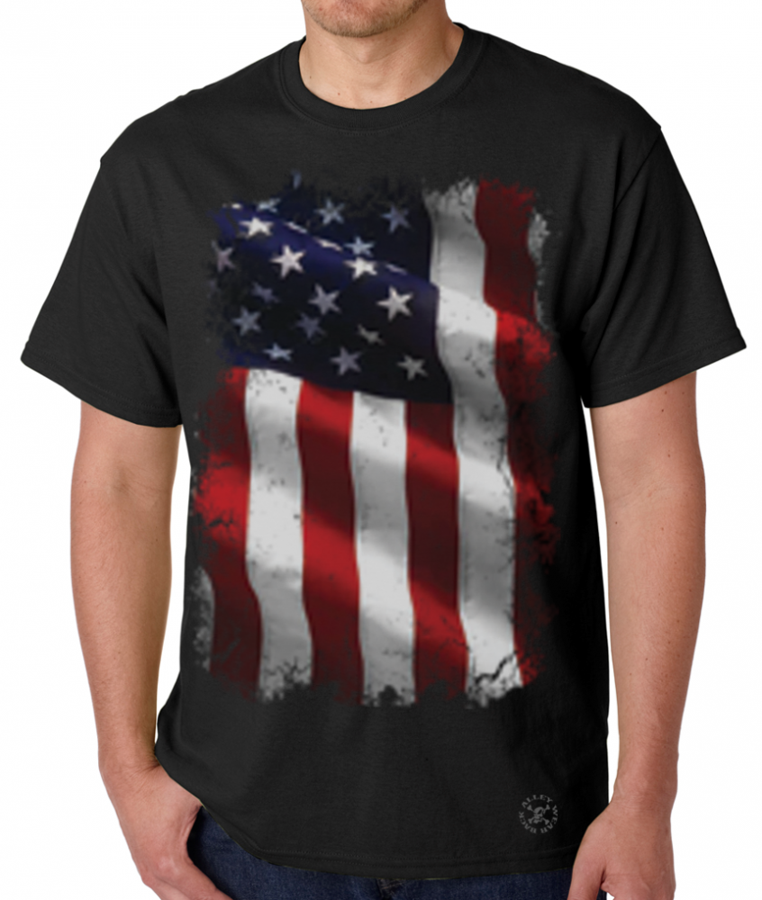 American Flag Waving T-Shirt | Back Alley Wear