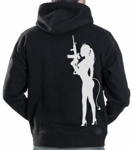 Devil Girl w/ AR-15 Hoodie Sweat Shirt