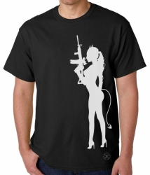 Devil Girl w/ AR-15 T-Shirt