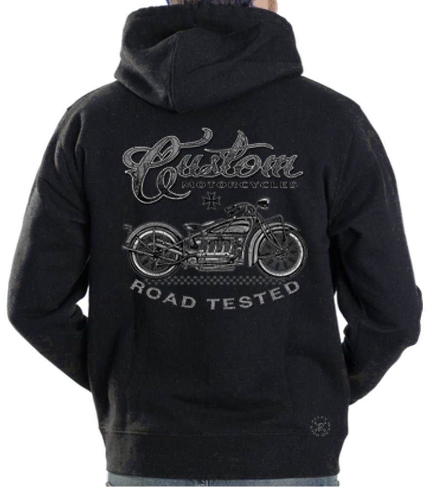 Custom Motorcycles Road Tested Hoodie Sweat Shirt | Back Alley Wear