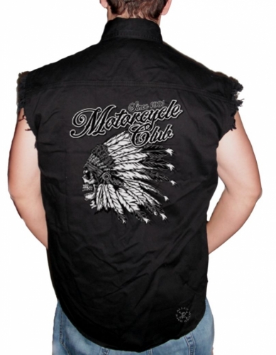 Motorcycle Club Sleeveless Denim Shirt