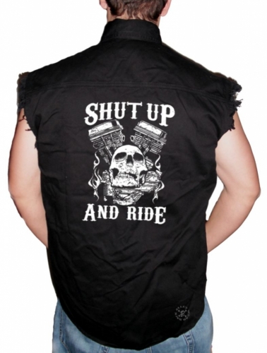 Shut Up & Ride Sleeveless Denim Shirt