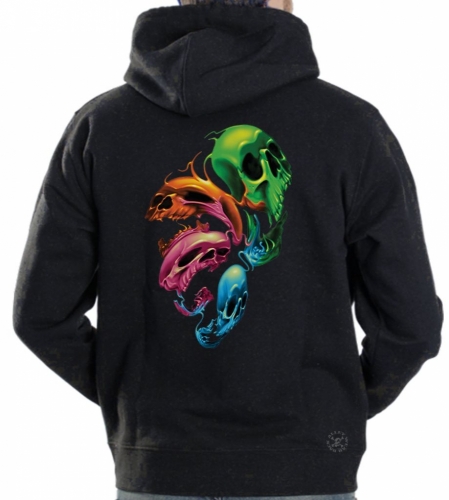 Distorted Skulls Hoodie Sweat Shirt