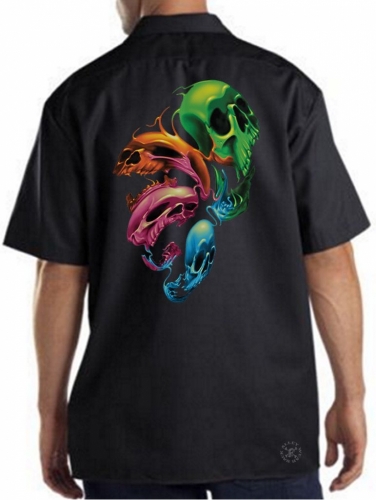 Distorted Skulls Work Shirt